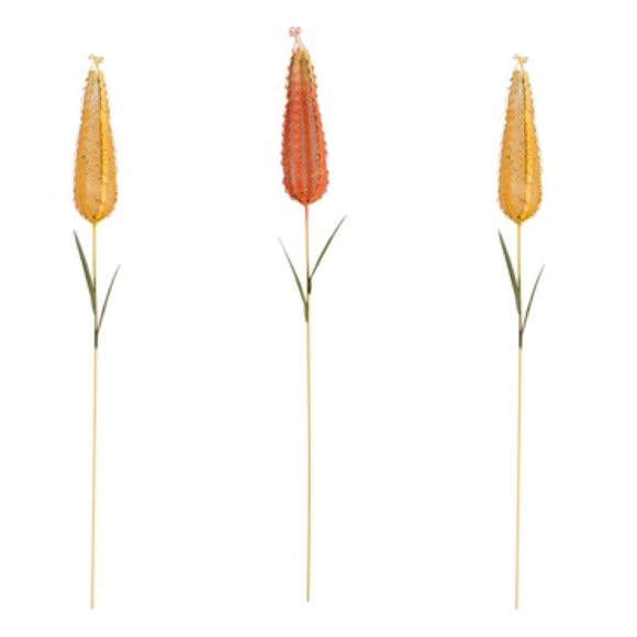 3 Metal Corn Stakes 24” fall decor NEW stalks - Picture 1 of 6